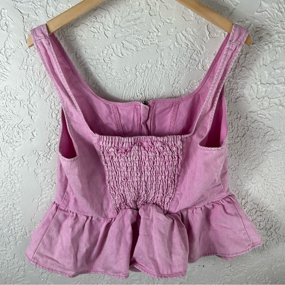 Future Collective | Pink Denim Corset Sleeveless Top Limited Edition Size L - Picture 5 of 13